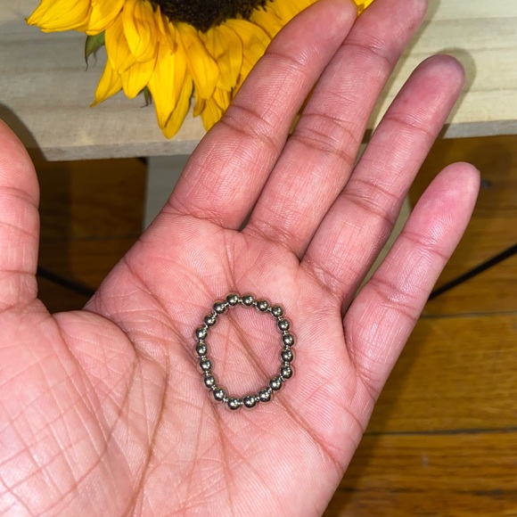 Handmade Copper Coated Round Bead Beaded Ring Set - Picture 10 of 12